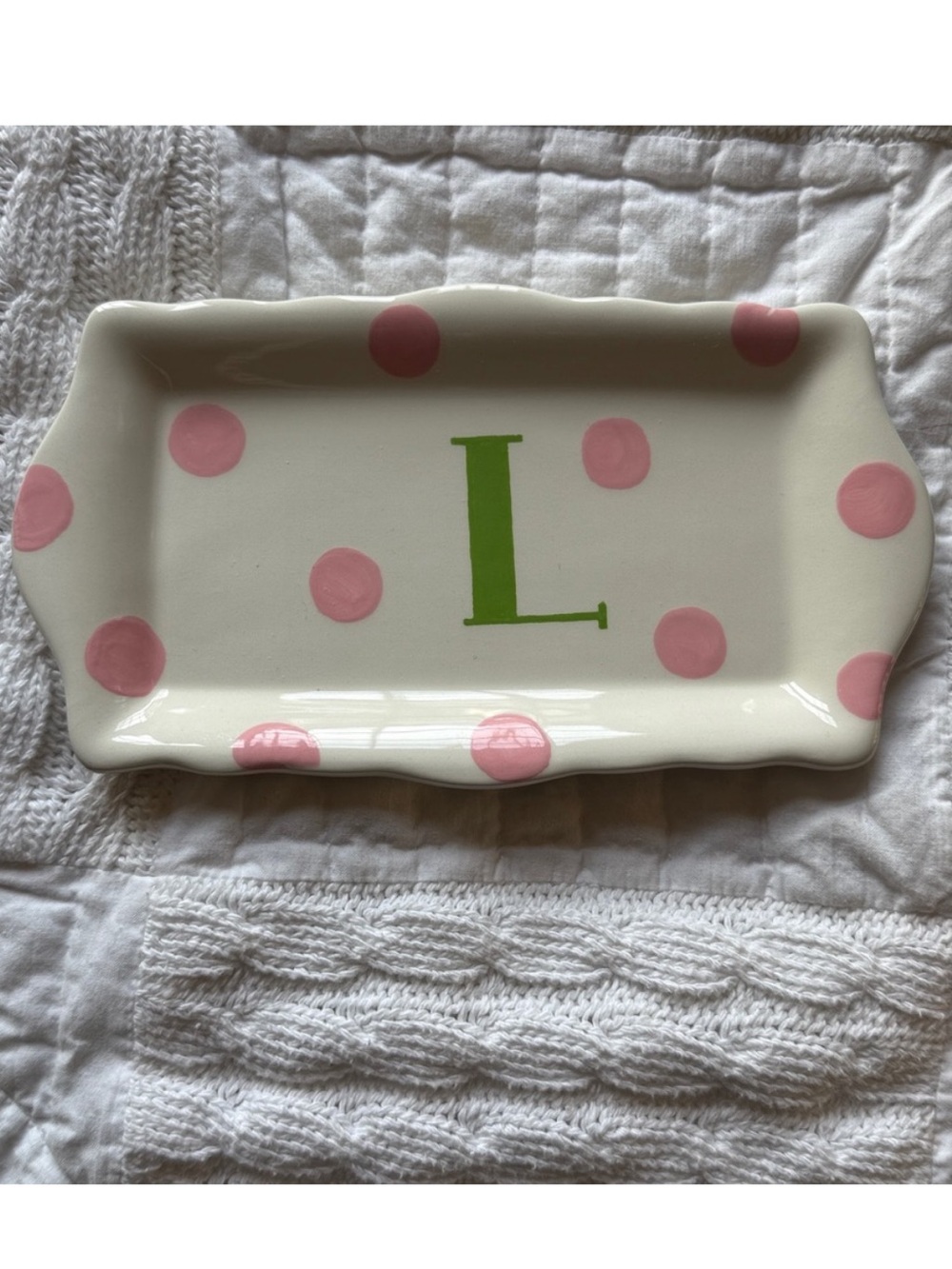 Coton Colors Express Letter L Trinket Dish Tray Ceramic 2007